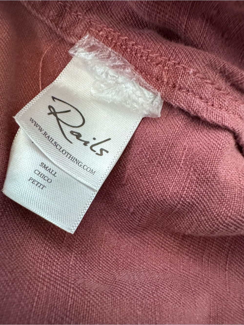 Rails Collins Jacket Women Small Full Zip Snaps Lyocell Linen Brick Color - Picture 10 of 12